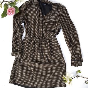 Madewell 100% Silk size 0 black pattern dress